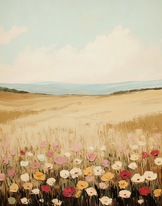 Blooming Wildflower Path – Rustic Floral & Nature Wall Art