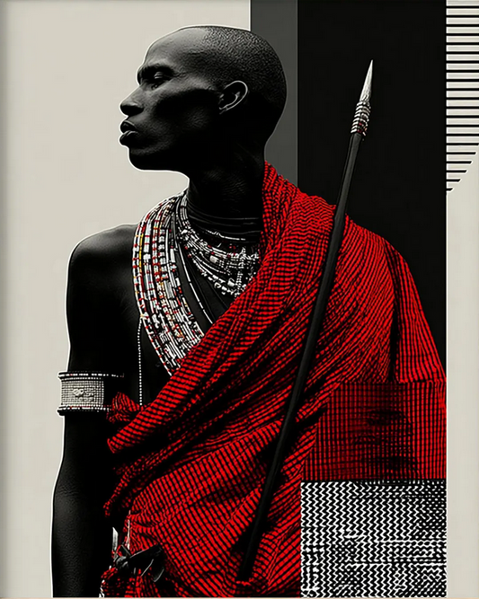 Warrior Poise The Bold Elegance of the Maasa Wall Art
