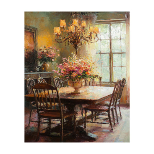 Blooming Elegance on the Living Room Table Wall Art
