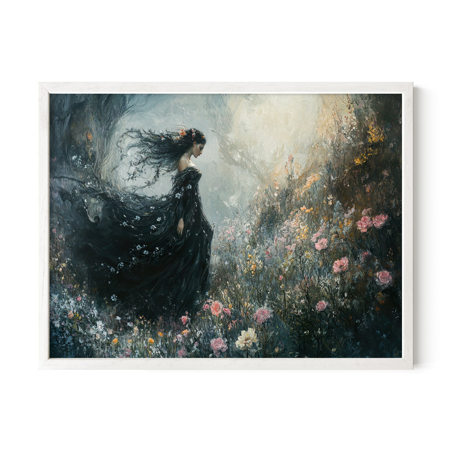 Persephone in a Dual Underworld and Spring Scene Wall Art