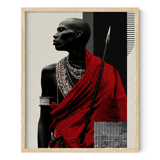 Warrior Poise The Bold Elegance of the Maasa Wall Art