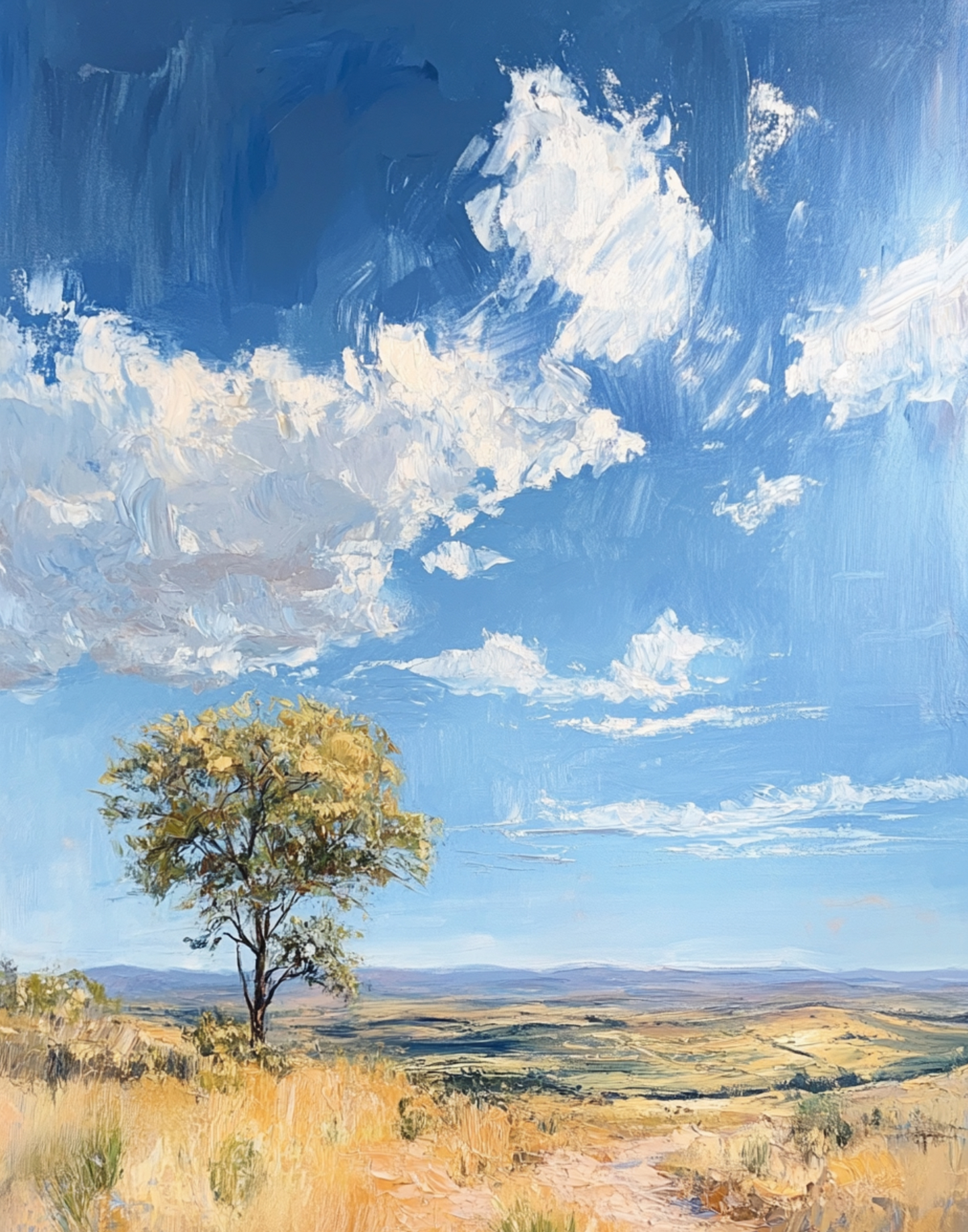 Whispers of the Oasis Tree – Rustic Landscape & Tree Wall Art