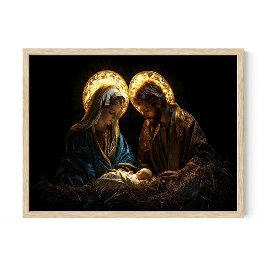 Holy Trinity Jesus, Mary, and Joseph - The Sacred Family of Faith Wall Art