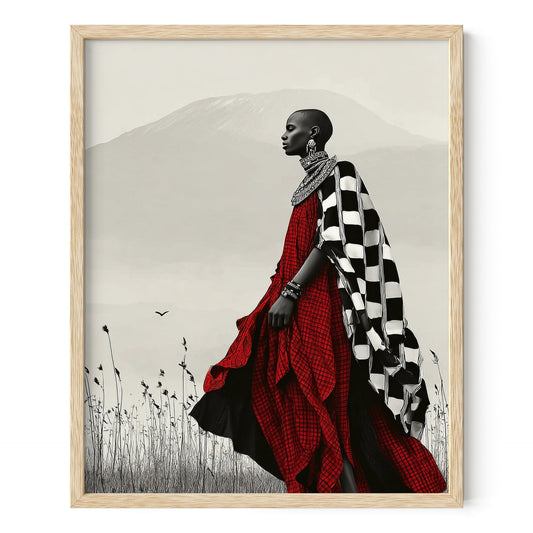 African Pride Maasai Warrior at Sunrise Wall Art