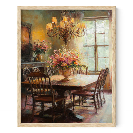 Blooming Elegance on the Living Room Table Wall Art