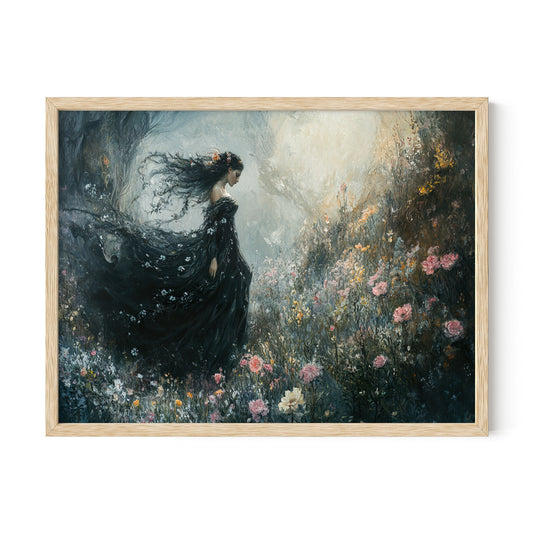 Persephone in a Dual Underworld and Spring Scene Wall Art