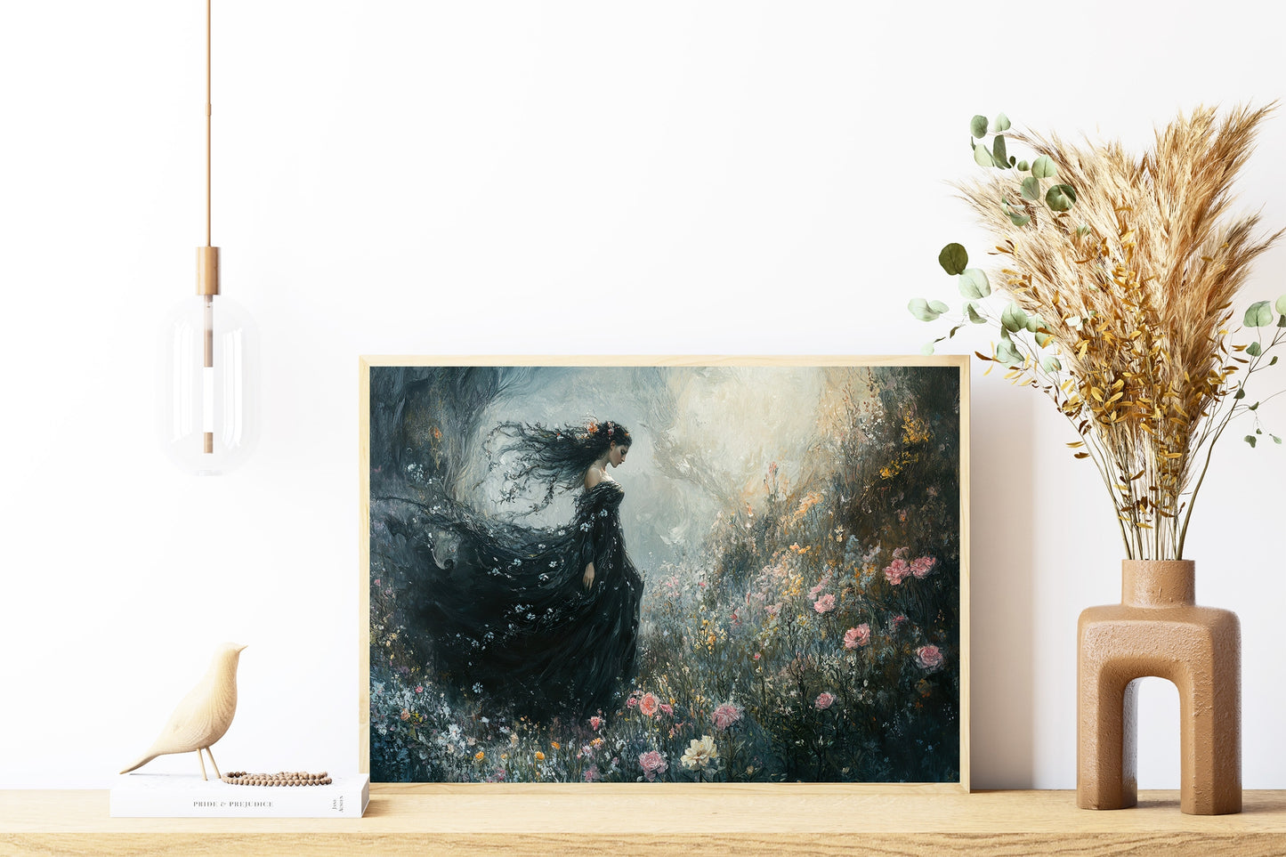 Persephone in a Dual Underworld and Spring Scene Wall Art