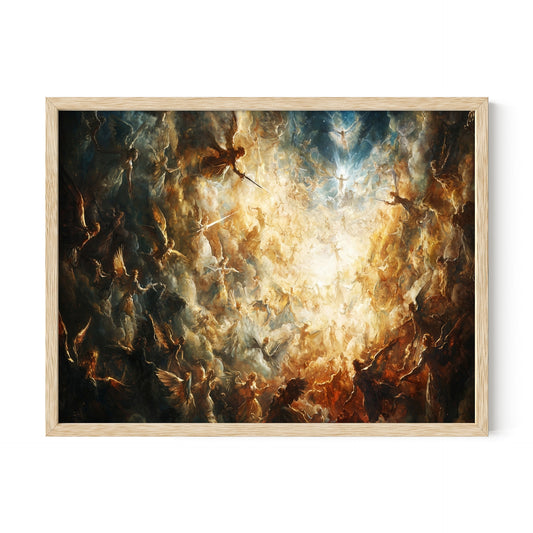 Revelation 12:7-9 Battle Between Heaven and Hell Wall Art