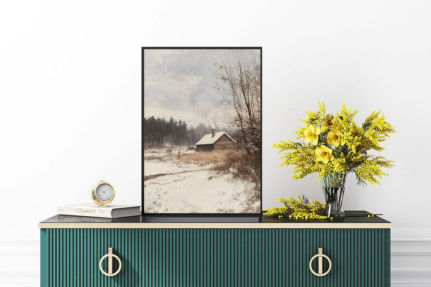 Cozy Cabin in the Snow Wall Art