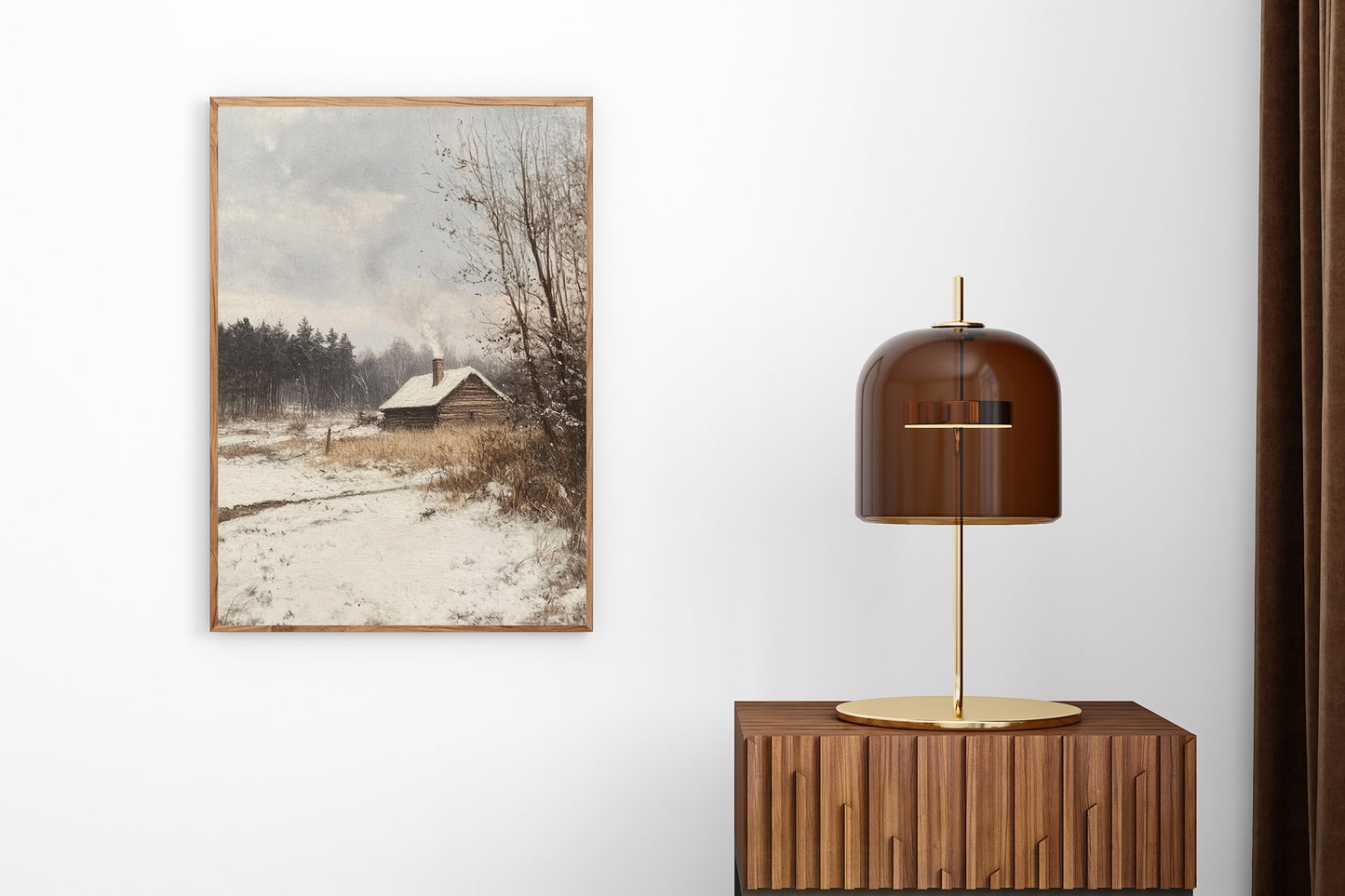 Cozy Cabin in the Snow Wall Art