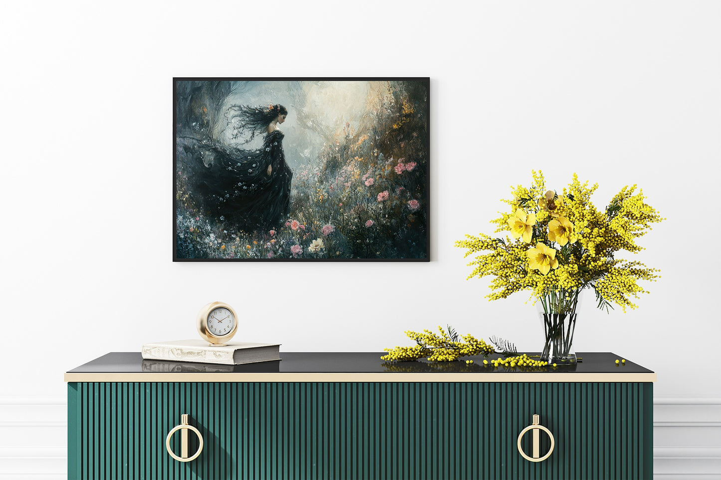 Persephone in a Dual Underworld and Spring Scene Wall Art