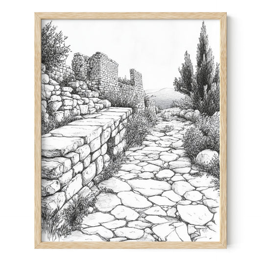 Ancient Ruins & Mediterranean Coast of Cyprus Wall Art