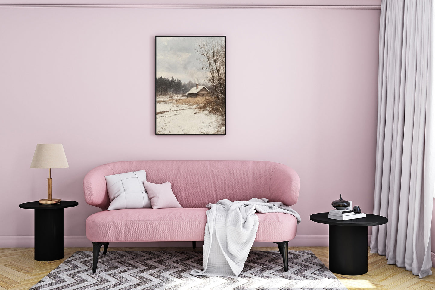 Cozy Cabin in the Snow Wall Art