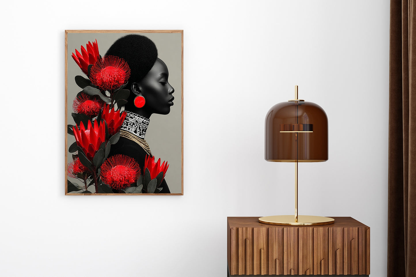 Crowned in Bloom Afro Royalty in Full Bloom Wall Art