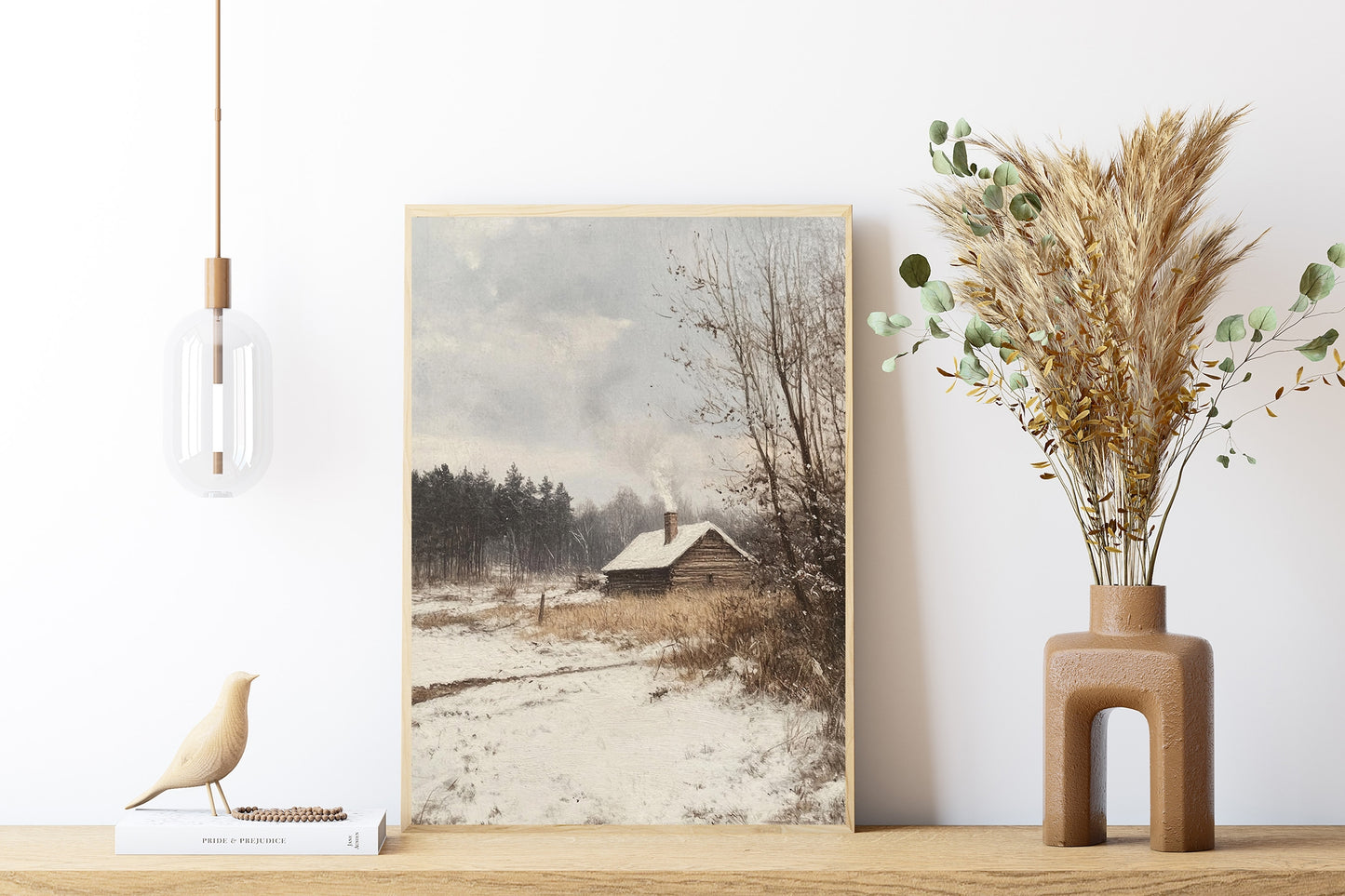 Cozy Cabin in the Snow Wall Art