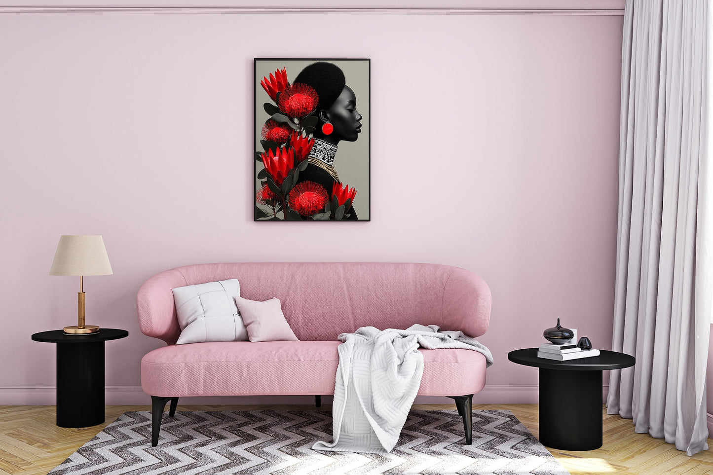 Crowned in Bloom Afro Royalty in Full Bloom Wall Art