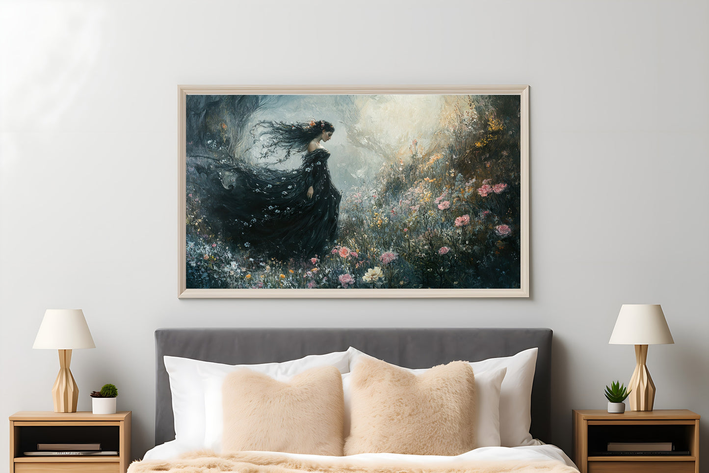 Persephone in a Dual Underworld and Spring Scene Wall Art