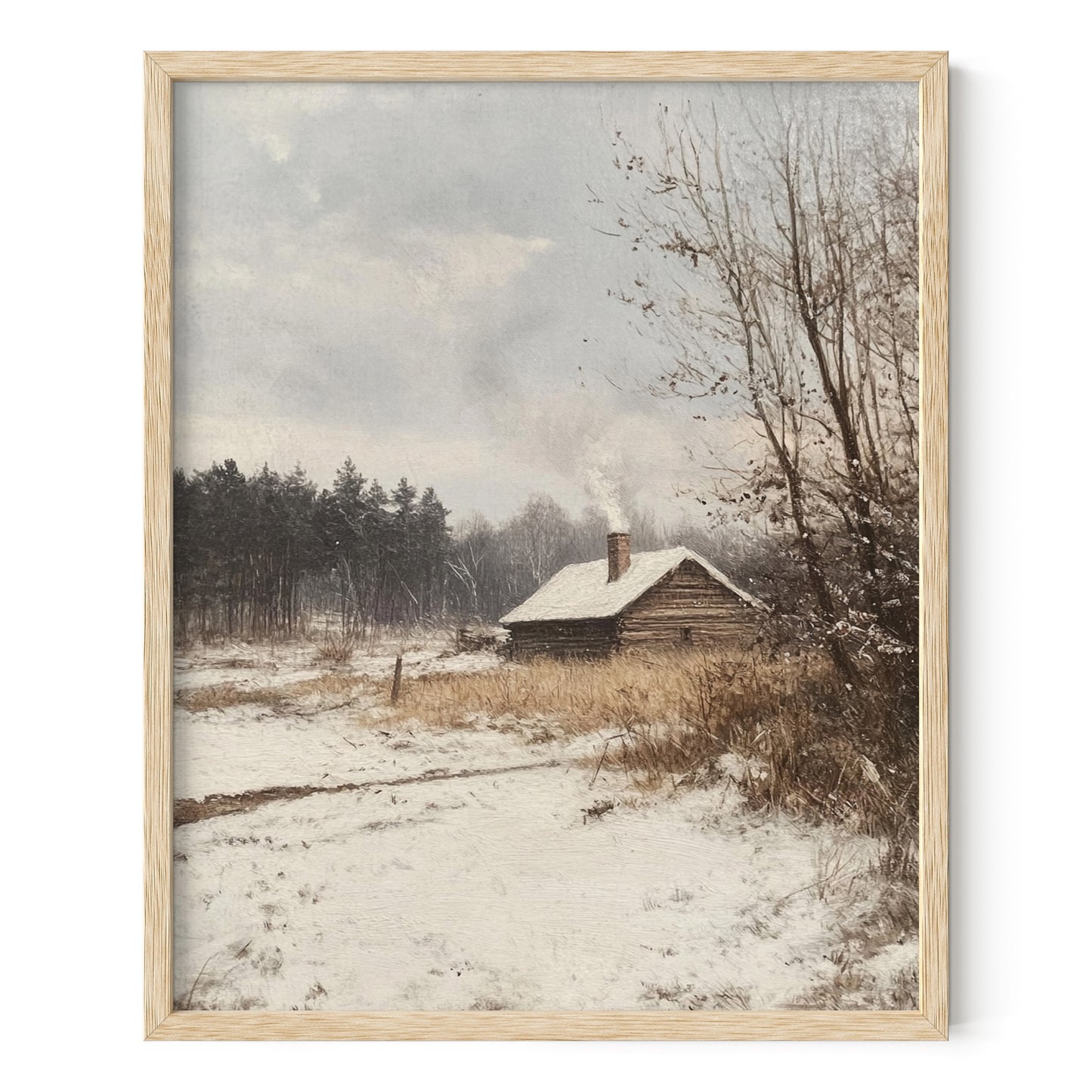 Cozy Cabin in the Snow Wall Art