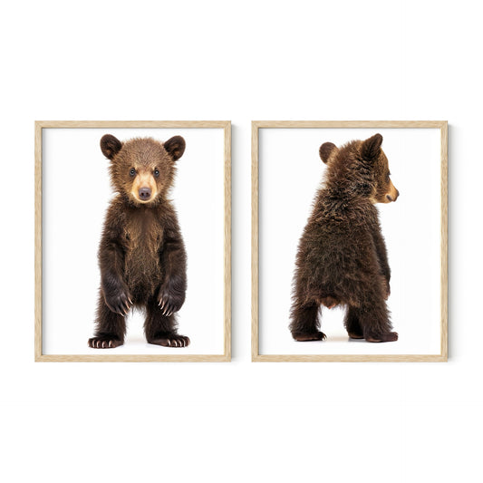 Baby Bear Nursery Baby Animal Wall Art, Set of 2