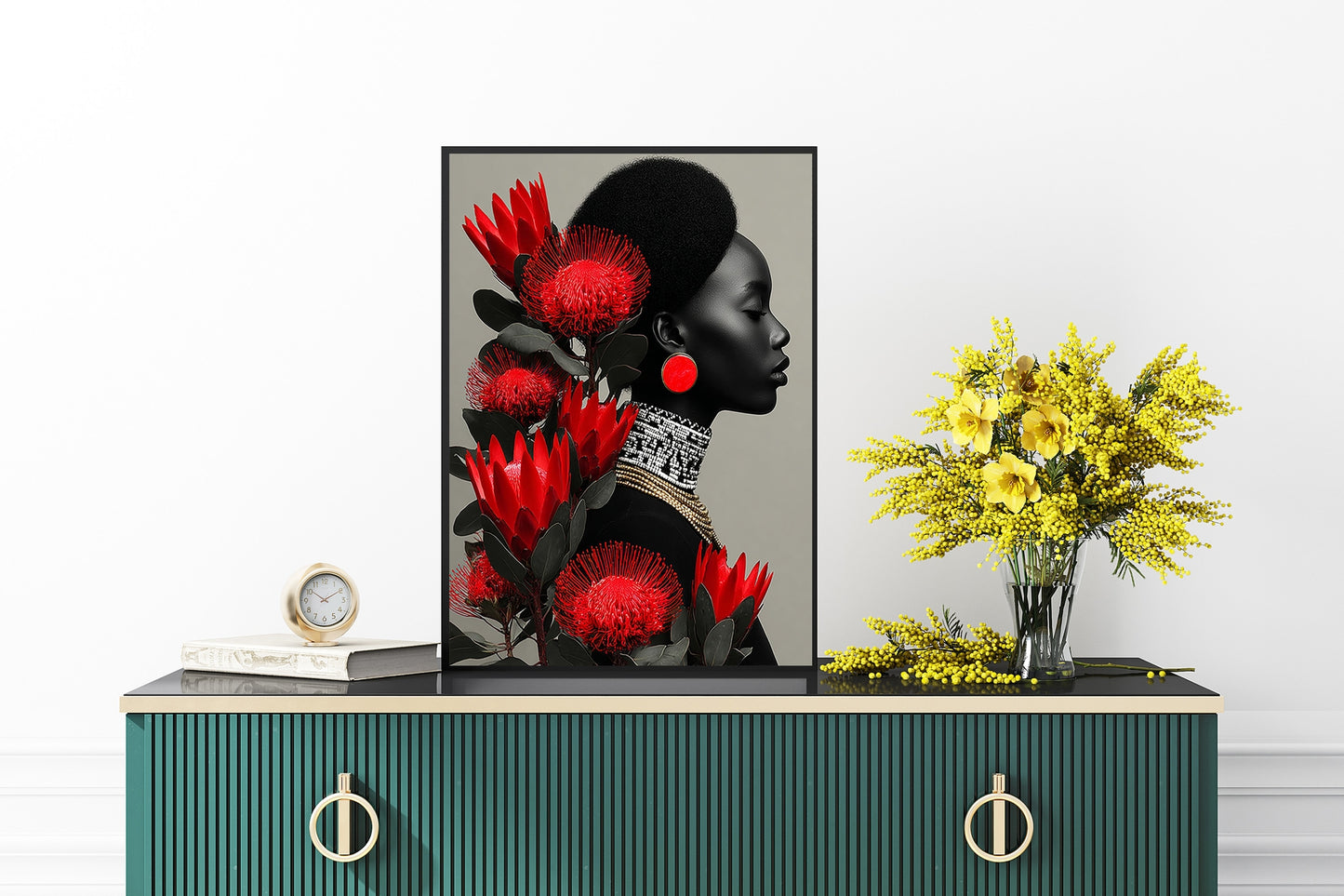 Crowned in Bloom Afro Royalty in Full Bloom Wall Art