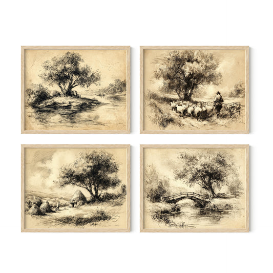 Neutral Aesthetic Decor Wall Art Set