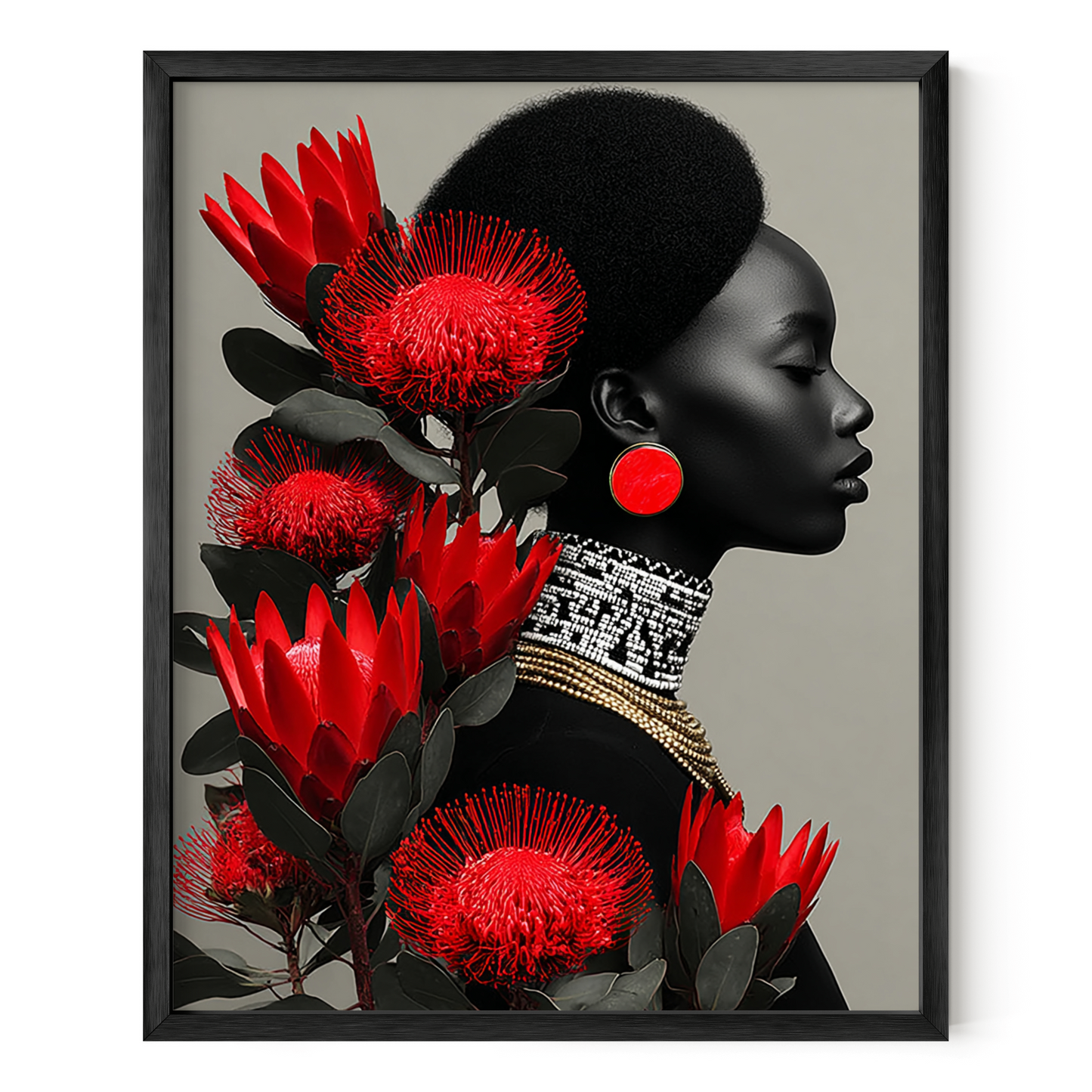 Crowned in Bloom Afro Royalty in Full Bloom Wall Art