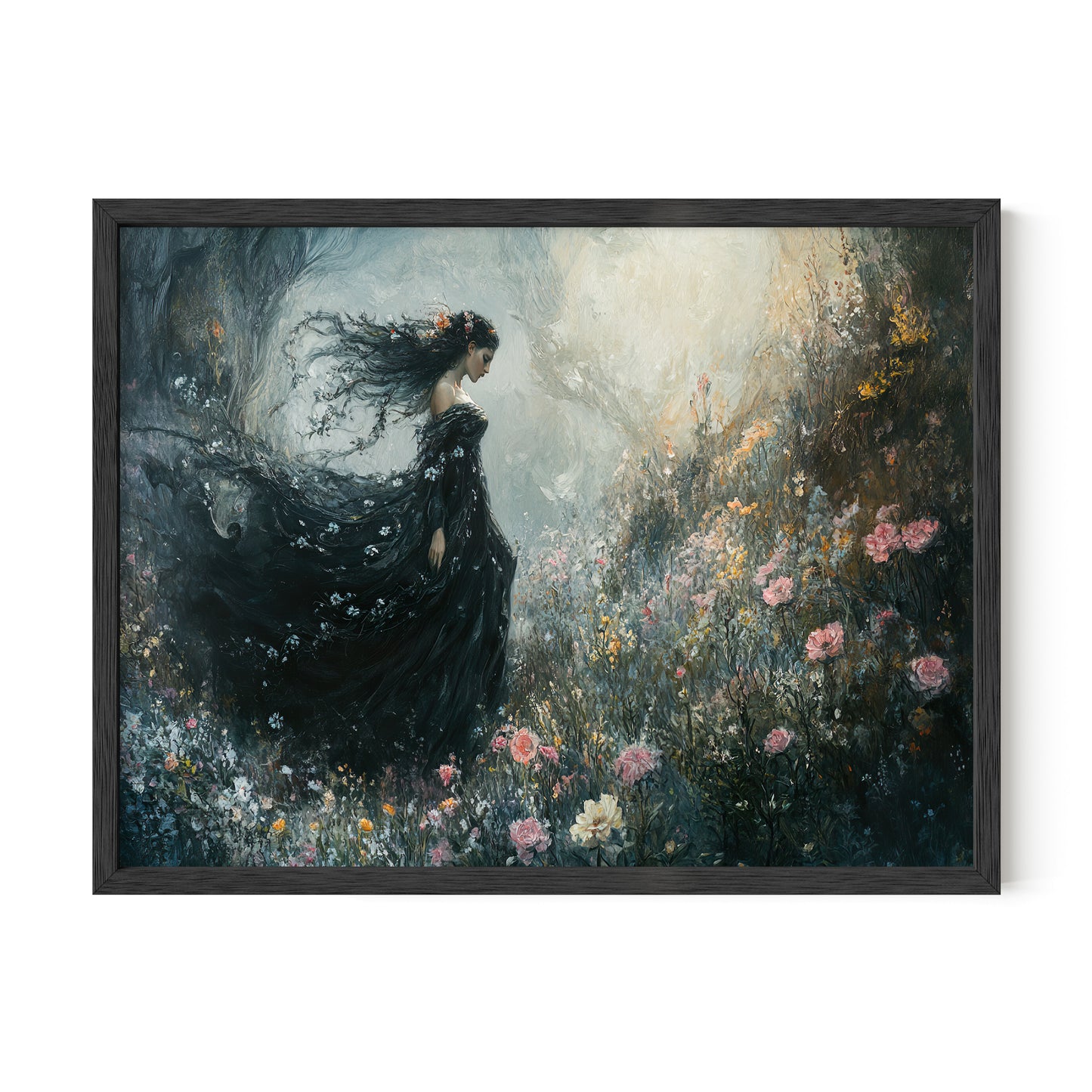 Persephone in a Dual Underworld and Spring Scene Wall Art
