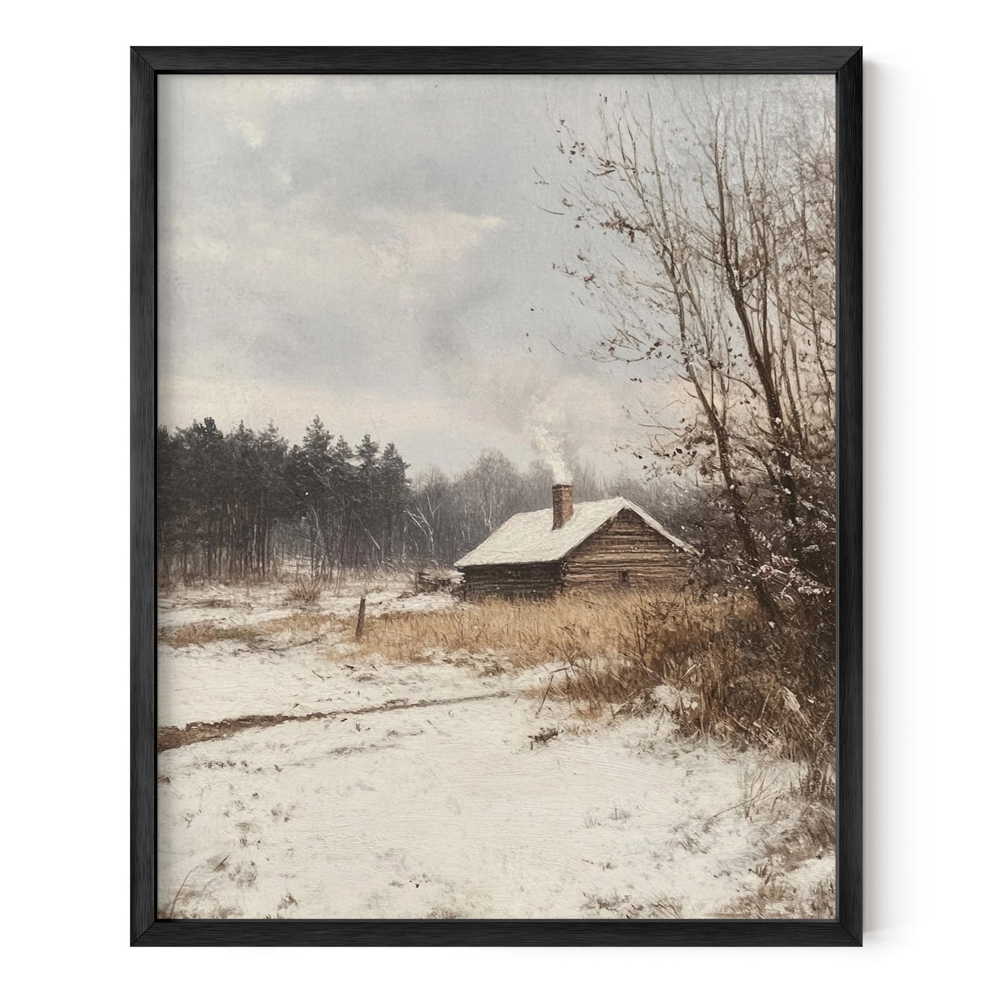 Cozy Cabin in the Snow Wall Art