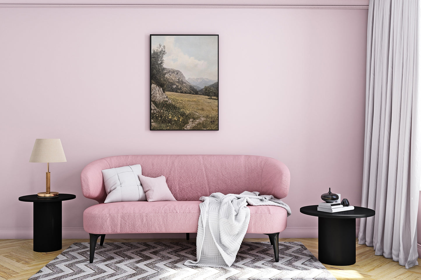 Tranquil Mountain Meadow Wall Art