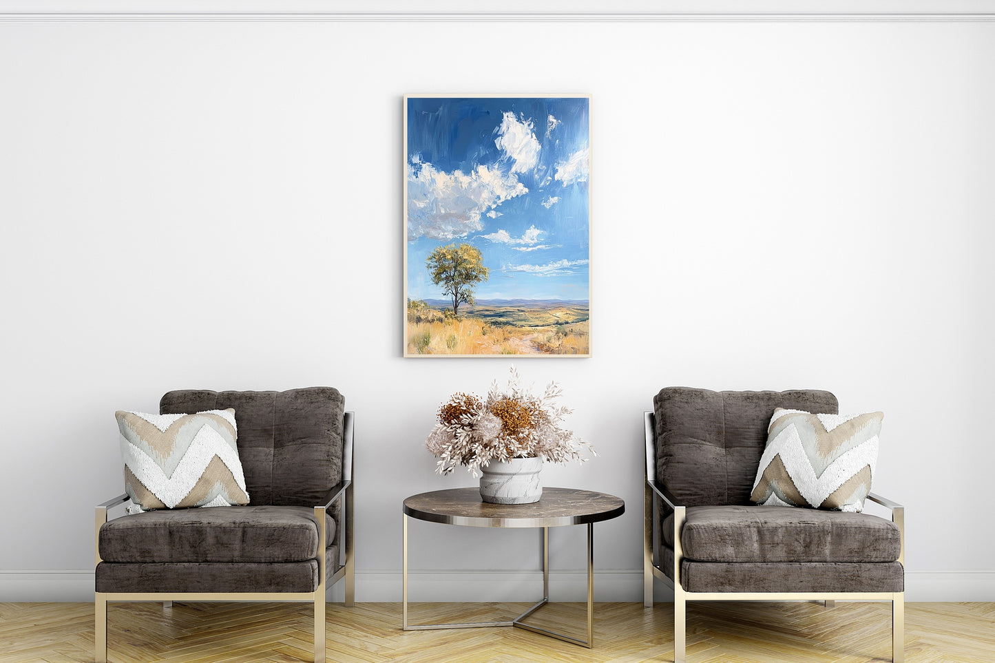 Whispers of the Oasis Tree – Rustic Landscape & Tree Wall Art