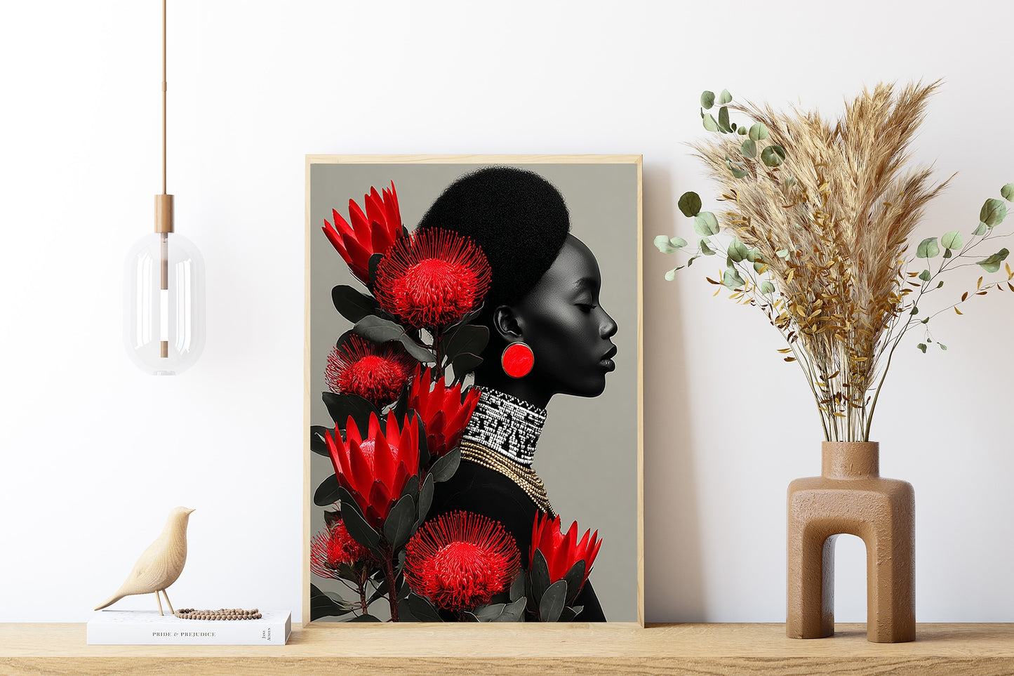 Crowned in Bloom Afro Royalty in Full Bloom Wall Art