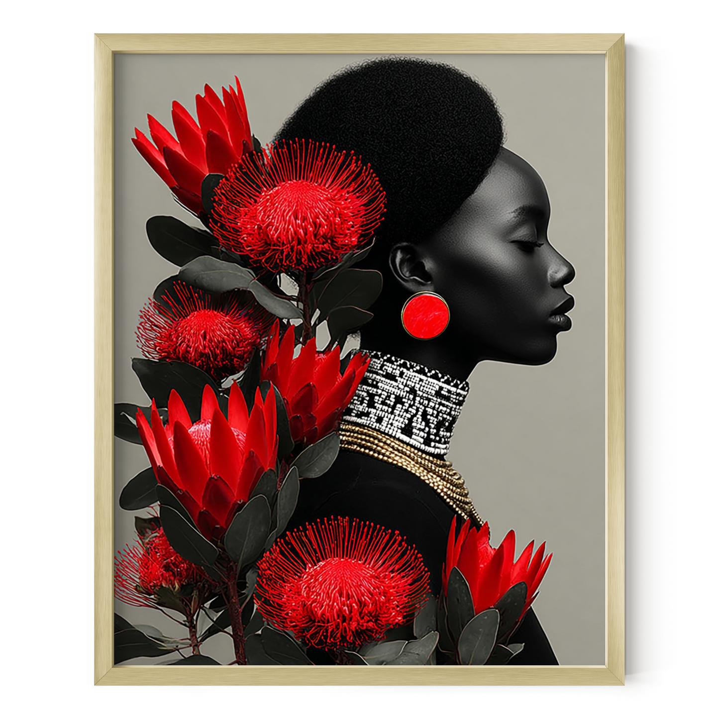 Crowned in Bloom Afro Royalty in Full Bloom Wall Art