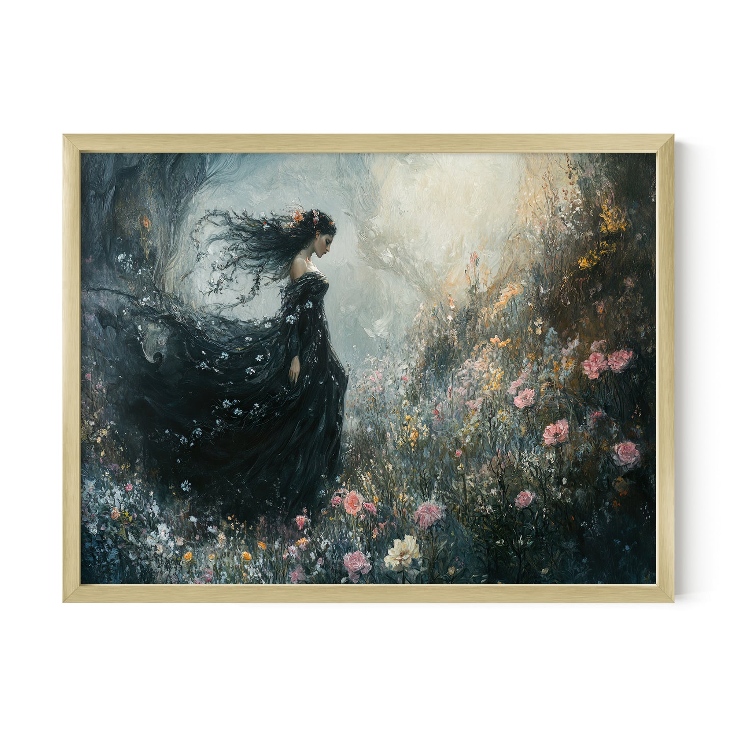 Persephone in a Dual Underworld and Spring Scene Wall Art