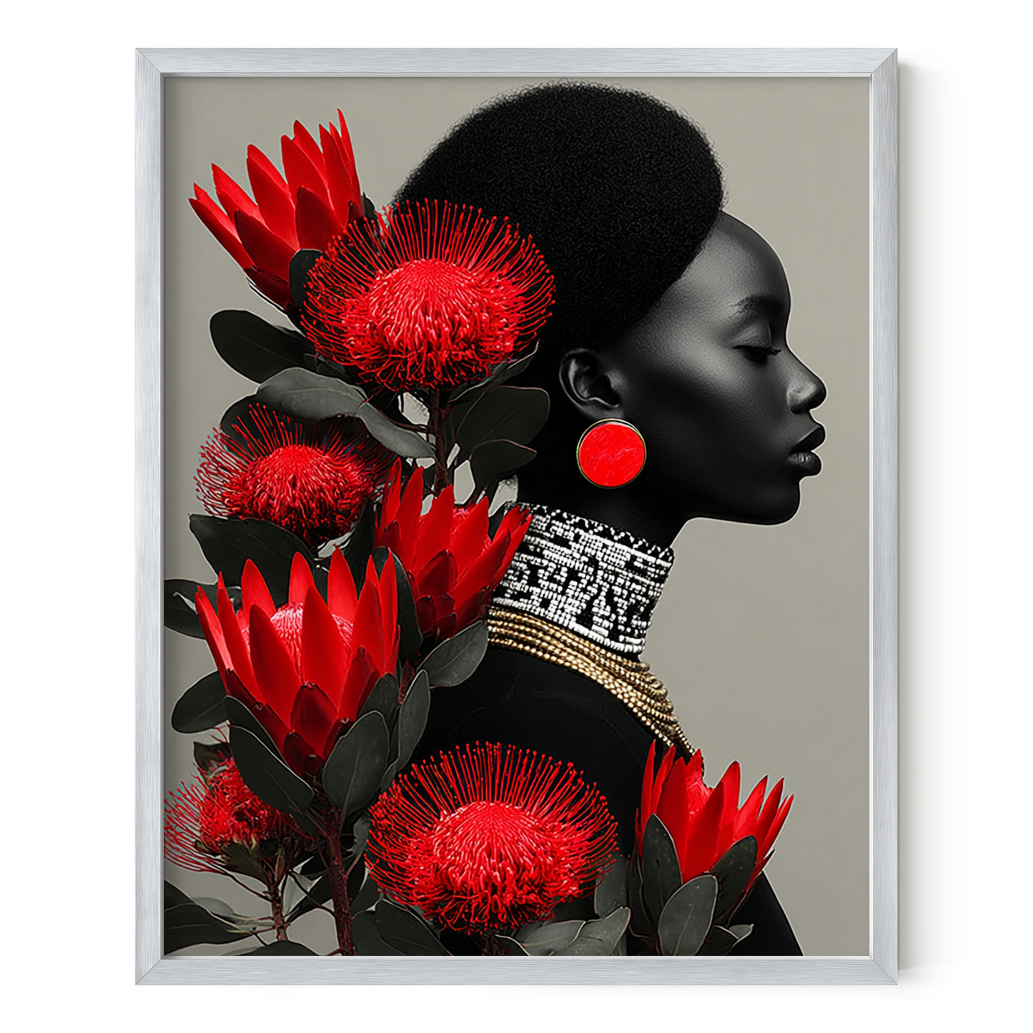 Crowned in Bloom Afro Royalty in Full Bloom Wall Art