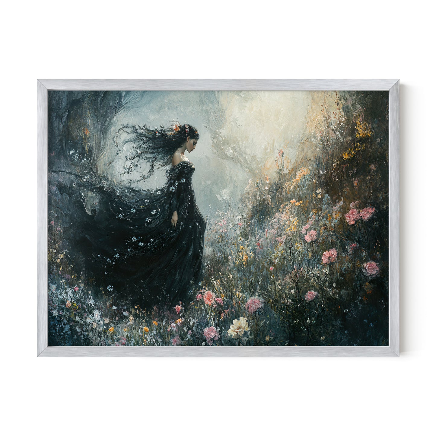 Persephone in a Dual Underworld and Spring Scene Wall Art