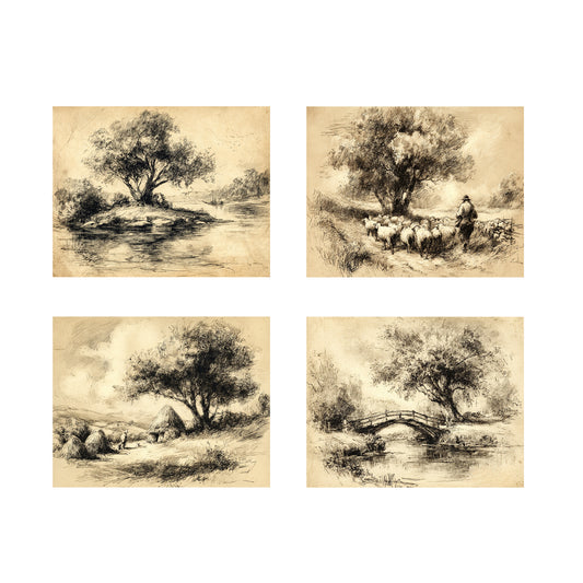 Neutral Aesthetic Decor Wall Art Set