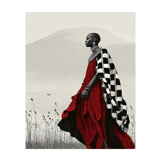 African Pride Maasai Warrior at Sunrise Wall Art