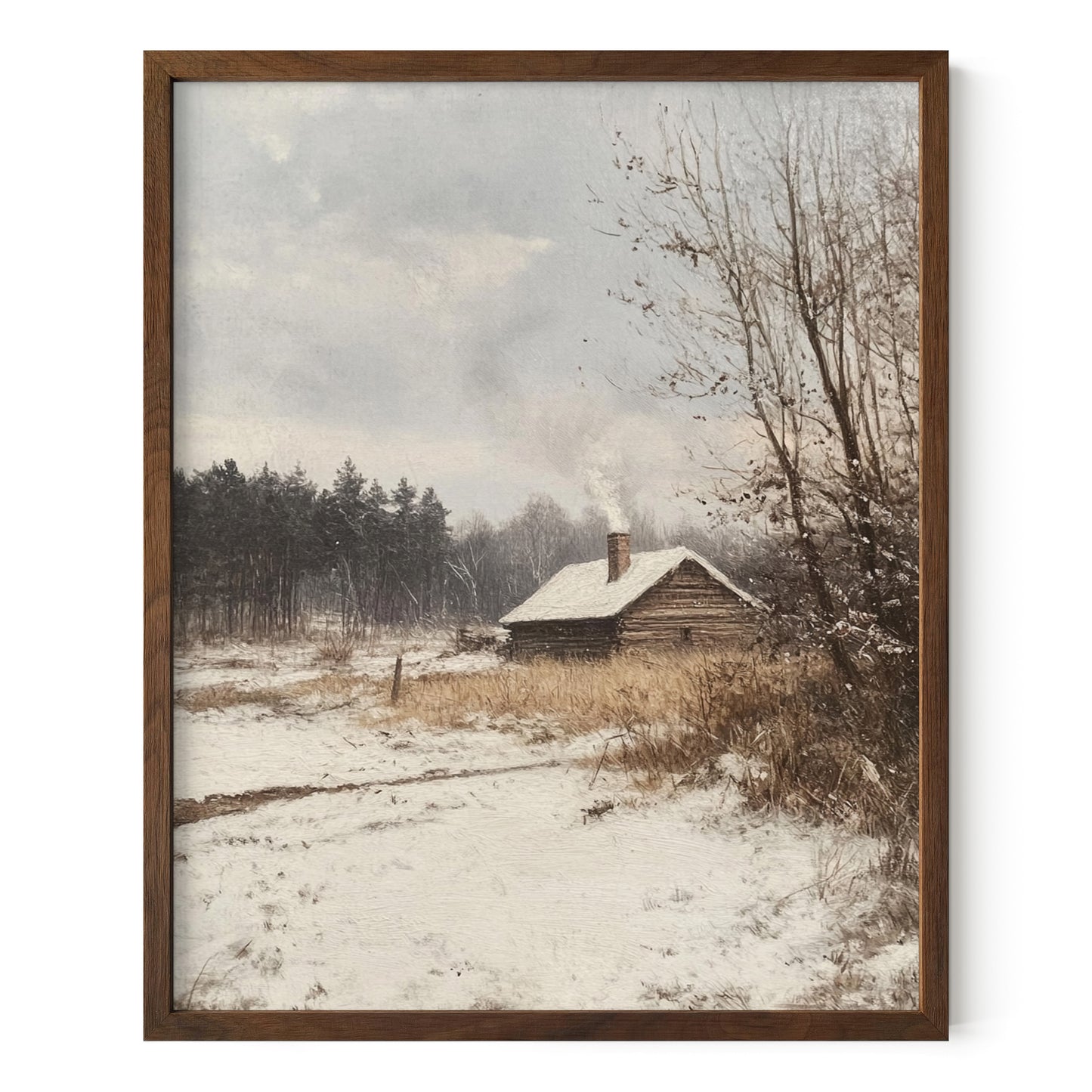 Cozy Cabin in the Snow Wall Art