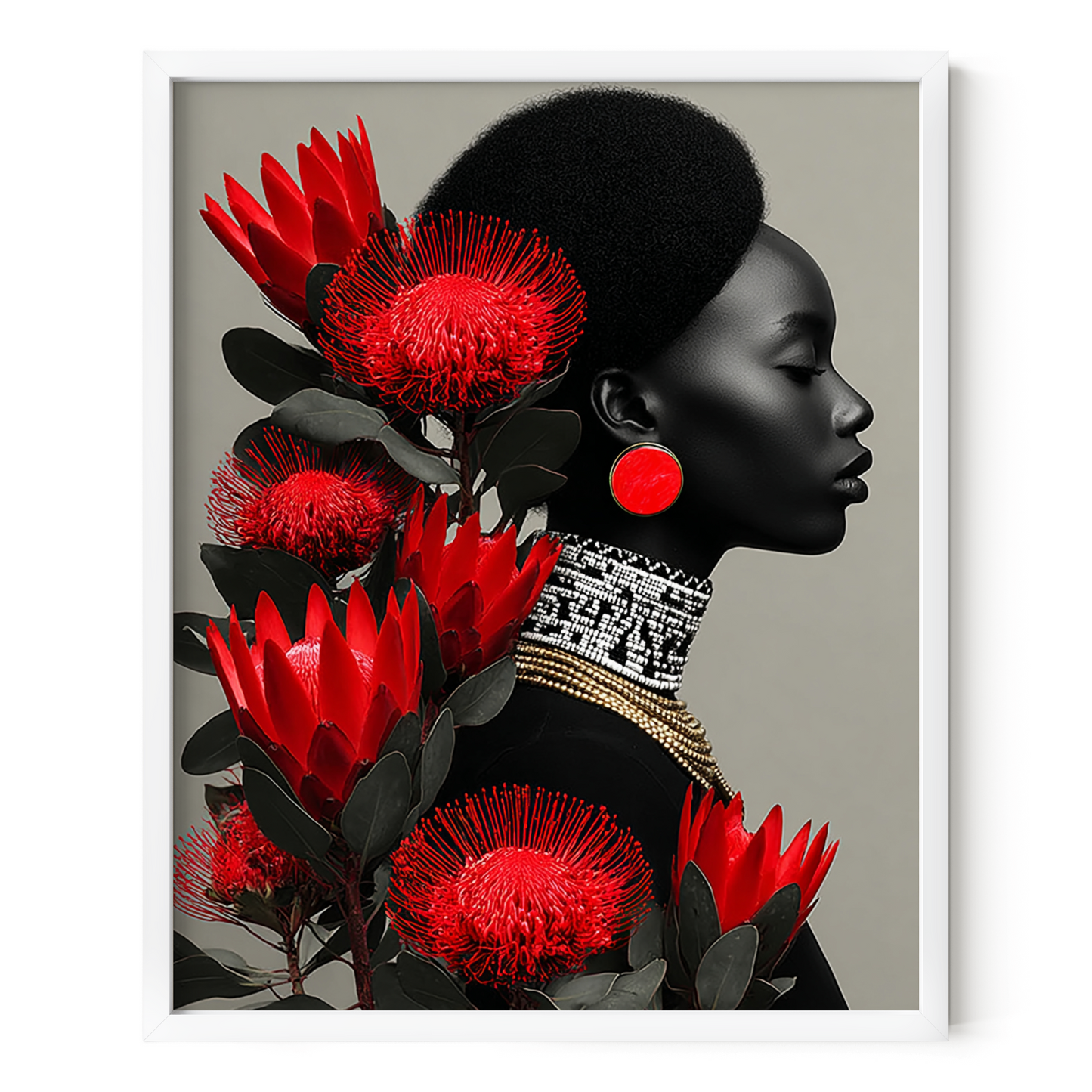 Crowned in Bloom Afro Royalty in Full Bloom Wall Art