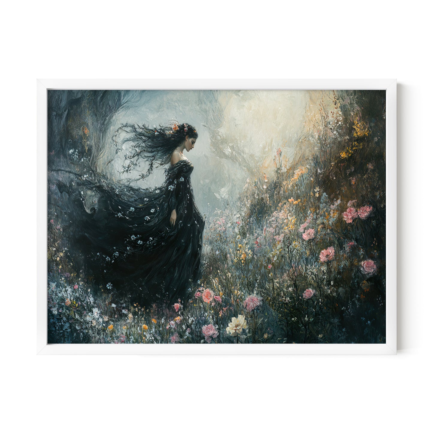 Persephone in a Dual Underworld and Spring Scene Wall Art