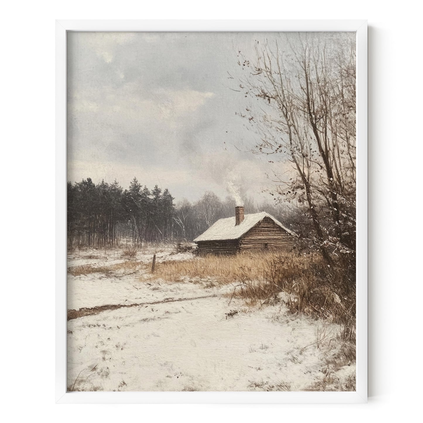 Cozy Cabin in the Snow Wall Art